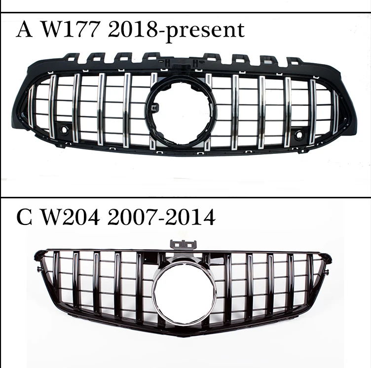 Передняя решетка подходит для Mercedes W117 A W176 W177 C class W204 W205 E W207 W212 W213 GLC X253 GT стиль решетка GTR стайлинга автомобилей