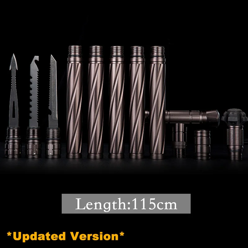 Upgrade 5 rod 115cm Восхождение Пеший Туризм инструмент полюс дома автомобиля само-защитные палочки DIY туристическое снаряжение аварийного выживания Инструменты для приготовления пищи на воздухе трость - Цвет: Upgrade 5 rod 115cm
