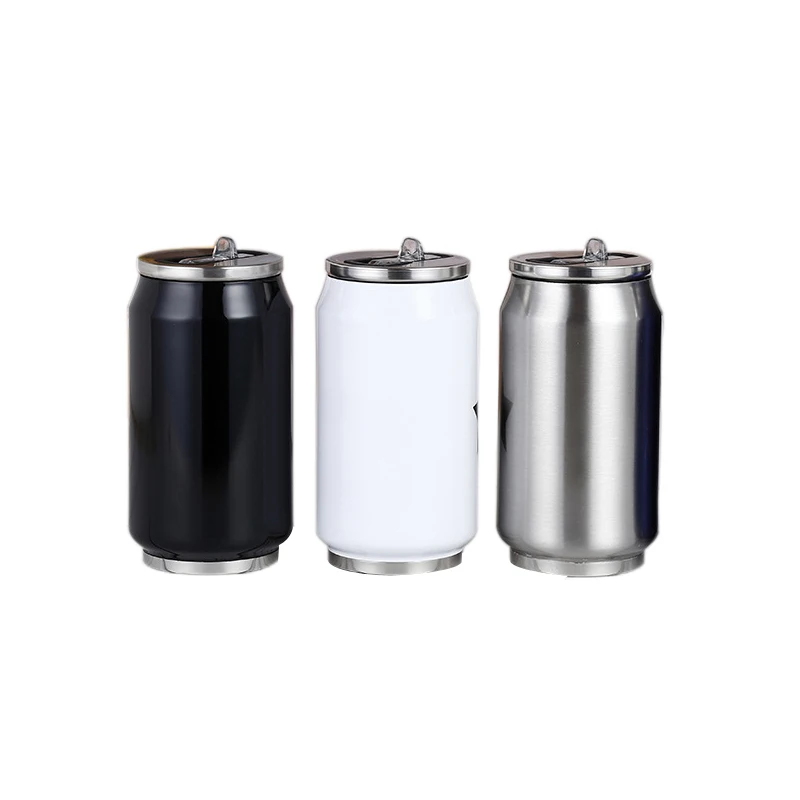 300ML Stainless Steel Vacuum Flask Creative Coke Cup Teacup Reusable Mug Lid Water Bottle Beverage Kettle Straw | Дом и сад