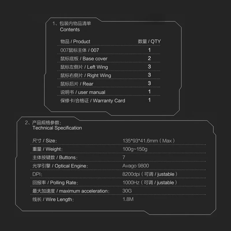 Золотой James Donkey 007 Компьютер USB Проводная Длина 1.8 М Механические большая Мышь Mac
