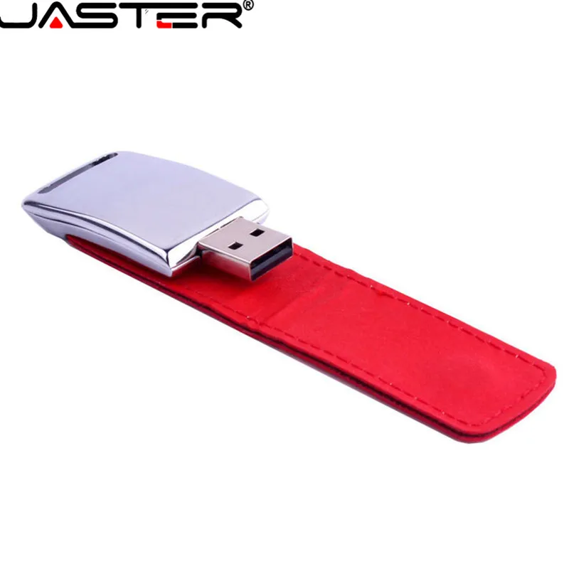 JASTER кожа и металл брелок цепь USB+ коробка флэш-накопитель Флешка Мода creativo memory stick 4 ГБ/64 Гб U диск
