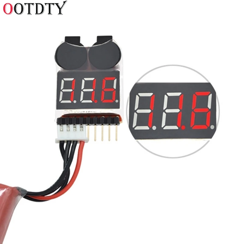 OOTDTY 1-8S Lipo/li-ion/Fe RC батарея для лодки 2 в 1 Тестер светодиодный низковольтный зуммер
