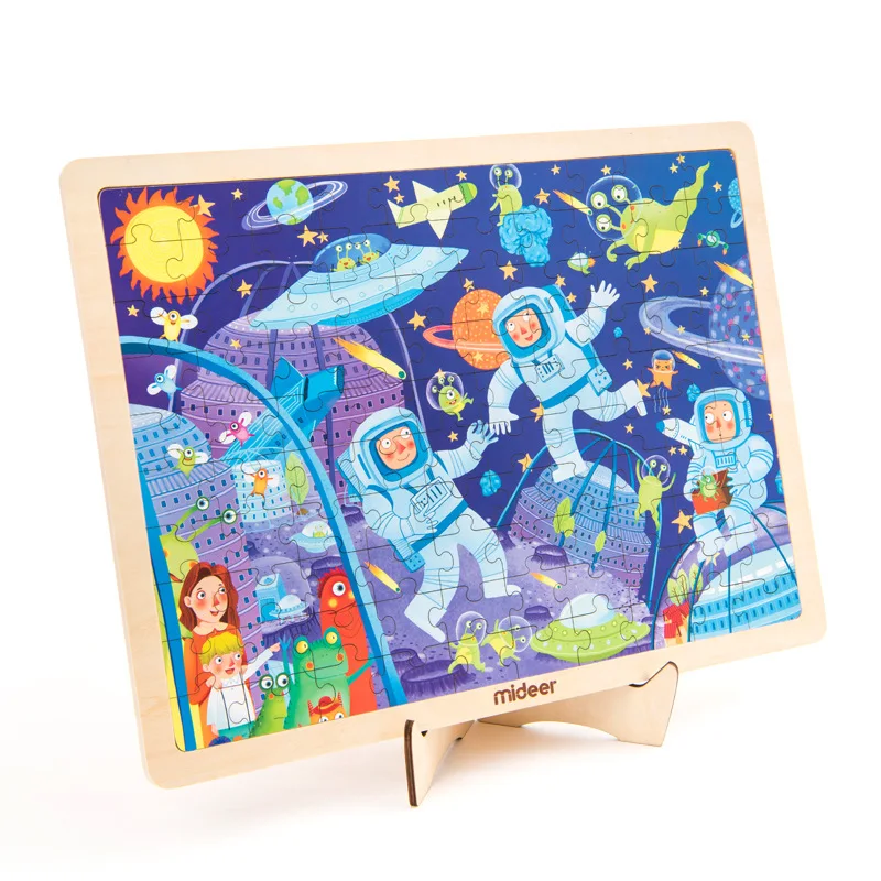 MiDeer 24 P/48 P/100 P деревянные головоломки игры игрушки с поддержкой обучения ребенка образование Интеллект головоломки Сцена Игрушки для детей 2 лет