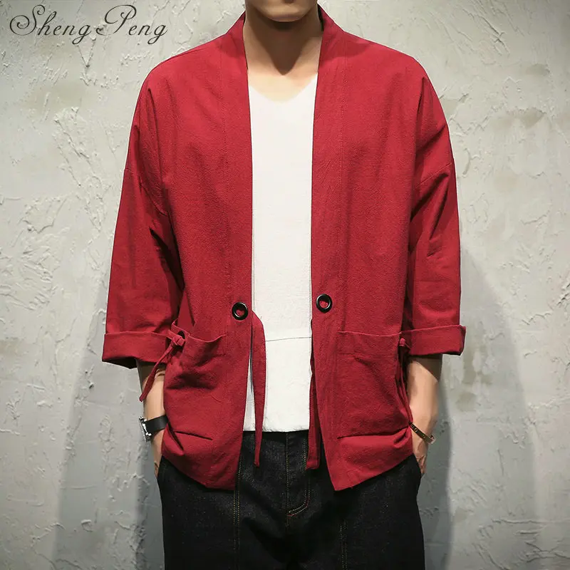 Кимоно мужское традиционное японское юката черное одежда в японском стиле