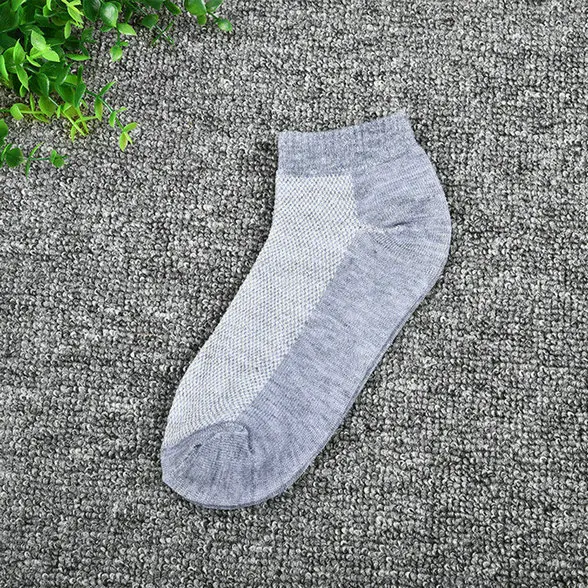 gray 10 шт. = 5 пар, однотонные сетчатые мужские носки, невидимые носки по щиколотку, мужские летние дышащие тонкие носки-башмачки, горячая Распродажа - Цвет: gray