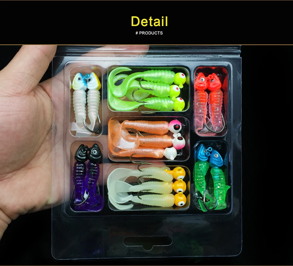 34 шт./кор. в собранном виде 17 штук мягкие приманки+ 17 шт. Lead Jig Head набор крючков для мягкого неба черви искусственные силиконовые приманки карп рыбалка бас песка