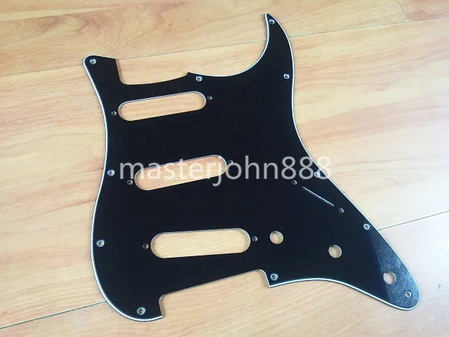 Новая Черная 3 слойная электрогитара SSS Pickguard для гитары в стиле Strat оптовая
