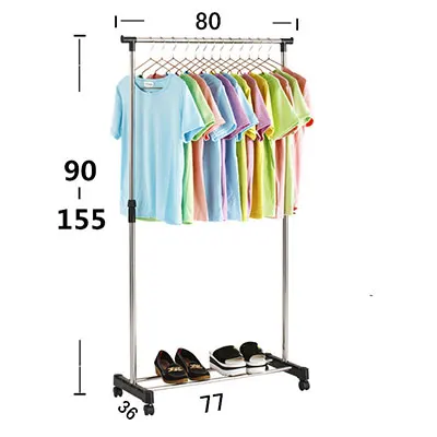 Simple Folding Clothes Hanger Movable Assembled Coat Rack Stand Adjustable Clothing Closet Bedroom Living Room Furniture - Цвет: HH415400CS3