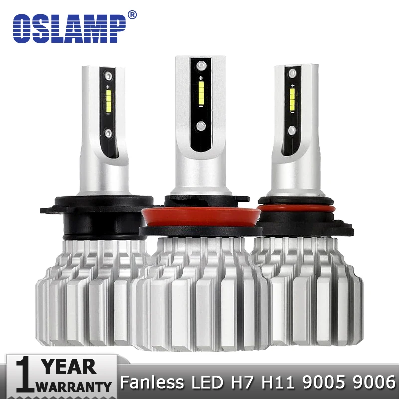 Oslamp светодиодный H7 H11 9005 9006 CSP чипы безвентиляторный автомобильный H4 фонарь 60 Вт
