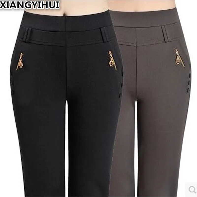 

2019 летняя одежда для пожилых женщин и брюки женские брюки для мамы и бабушки с эластичным поясом