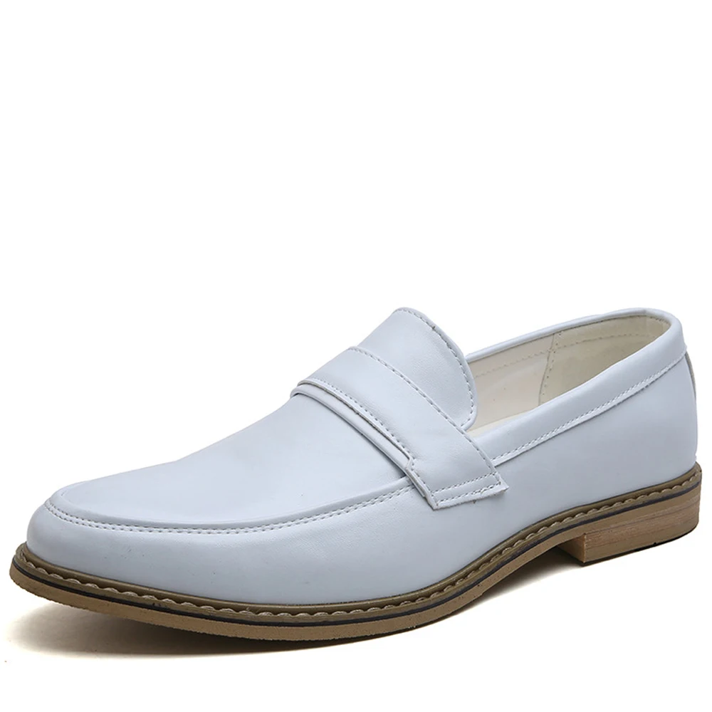 QFFAZ Handmade Italian Style Men Dress Loafers Genuine Leather Formal Business Oxfords Shoes Men's Flats for Party | Обувь