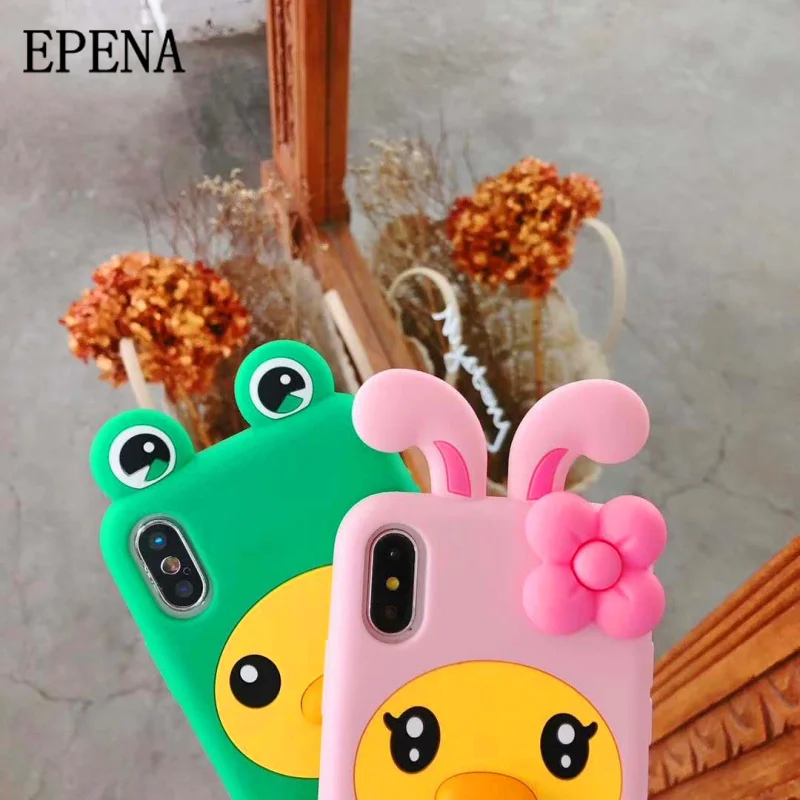 Чехол для телефона EPENA чехол iphone 7 8 plus 6 6S Plus X XR XS Max милый мягкий с рисунком утки