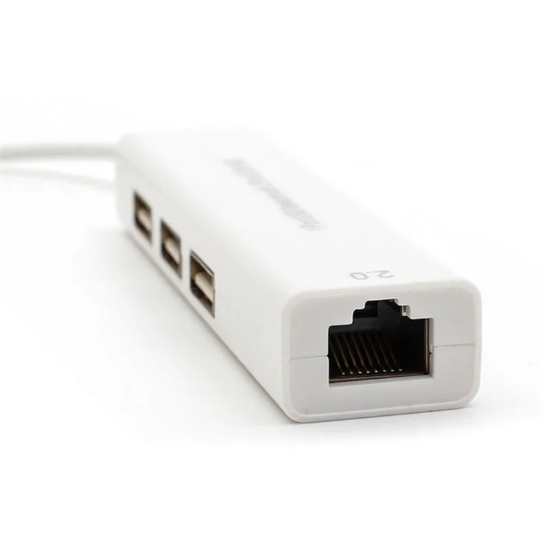 

USB Ethernet with 3 Port USB HUB 2.0 RJ45 Lan Network Card USB to Ethernet Adapter for PC Hub To 100Mbps