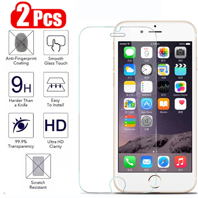 2 шт. Защитное стекло для IPhone 6 S s 7 8 Plus 6splus закаленное Apple I Phone Iphon 6plus 7plus 8plus