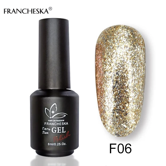 8ml platinum gel F06 Francheska жидкая фольга для ногтей праймер для ногтей под гель-лак топ без липкого слоя гель лак с блестками топ и база для ногтей топ гель гель лаки для ногтей распродажа - Цвет: 8ml platinum gel F06