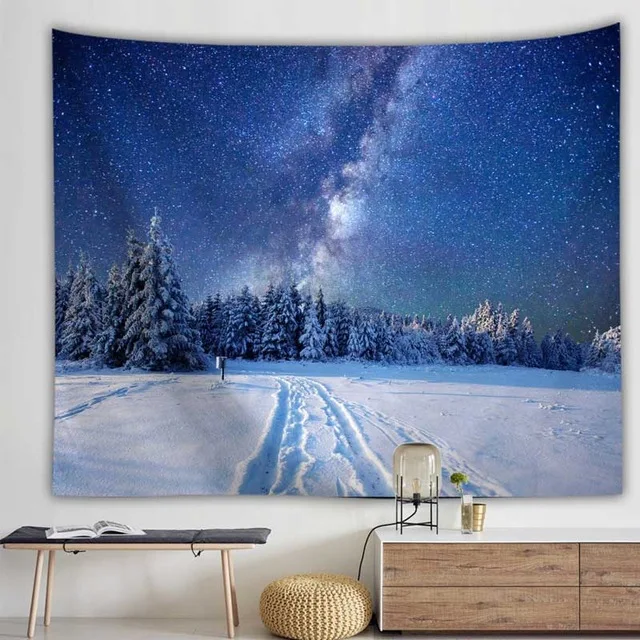 Красивый натуральный лес Печатный Большой Настенный Гобелен дешевая настенная