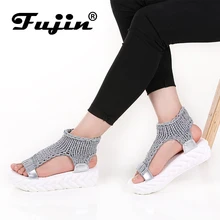 Fujin/брендовая летняя обувь для женщин Босоножки на платформе с