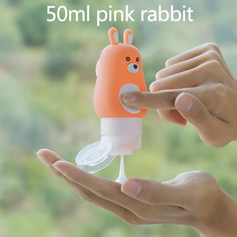 50ml-rabbit Дорожная бутылка для дозирования, аксессуары для ванной комнаты, диспенсер для жидкого мыла, антибактериальный гель для рук, для украшения дома и кухни - Цвет: 50ml-rabbit