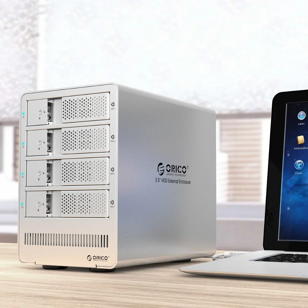 ORICO Tool free 4-bay Super speed 3,5 дюйма HDD док-станция USB3.0 для SATA HDD корпус 4bay чехол для ноутбука PC-(9548U3