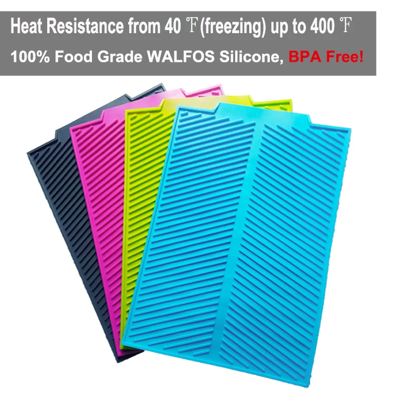 WALFOS пищевой силиконовый коврик для сушки тарелок очень большой термостойкий