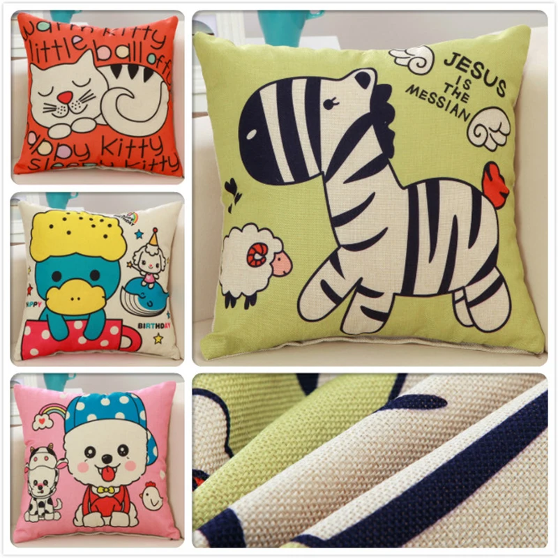 Square 45*45cm 18inch Cartoon Cushion Cover Child Xmas Gift Hotel Decors Car Bed Cushioncover Outdoor Sofa Seat Back Pillow case | Дом и сад