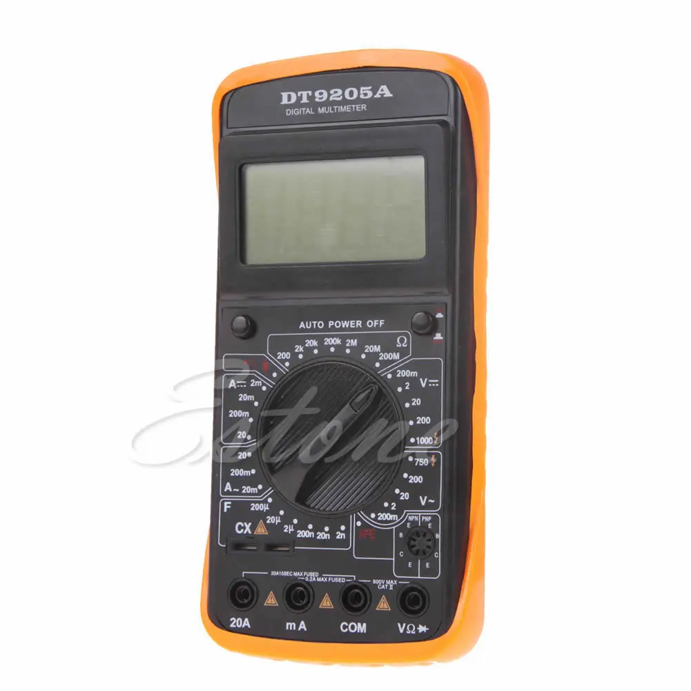 Цифровой мультиметр DT9205A с ЖК-дисплеем AC/DC Амперметр тестер сопротивления емкости# D17829