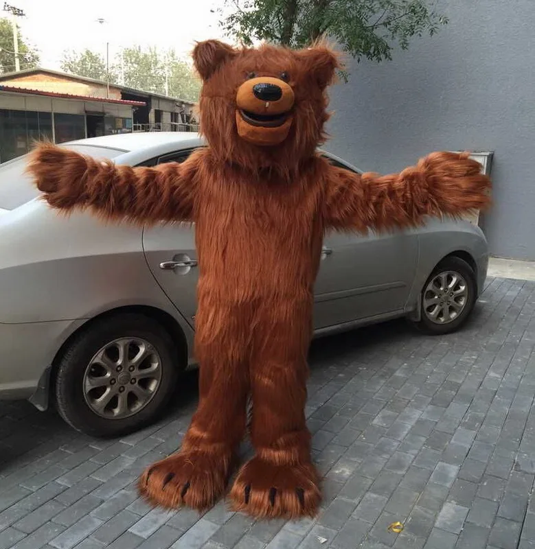 Прямая продажа с фабрики красивый костюм коричневого медведя талисмана реквизит