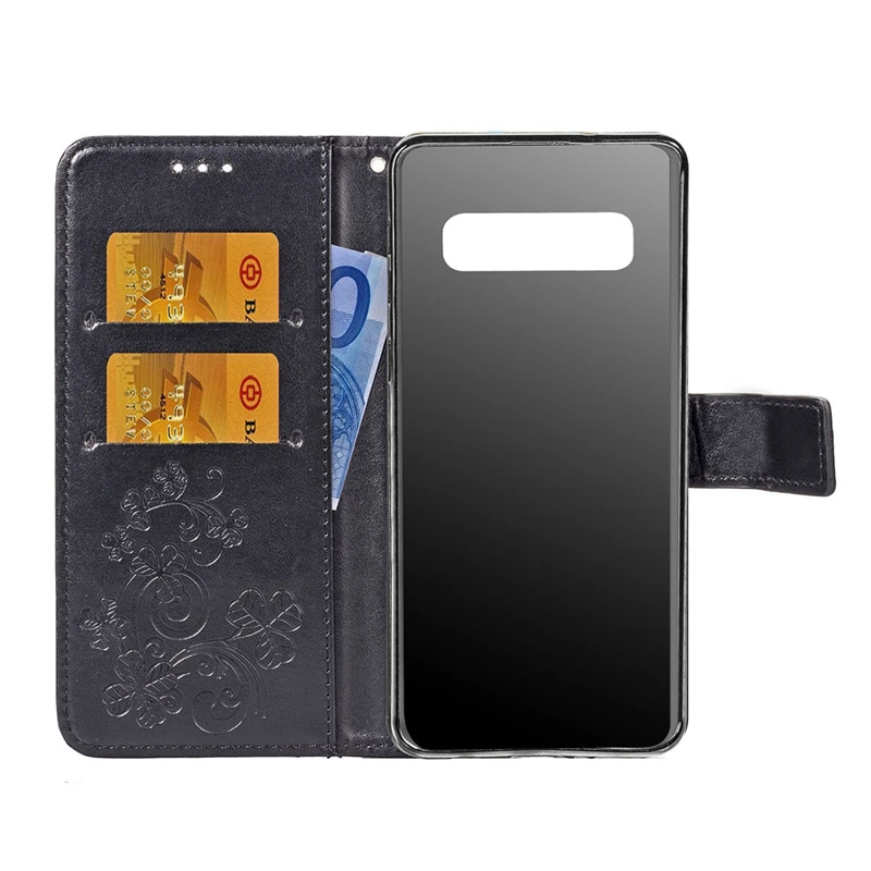 Отпечаток кожаный бумажник чехол для huawei P30 Pro P Smart 2019 Galaxy S10 плюс S10e J4 Core A9 2018 Lucky