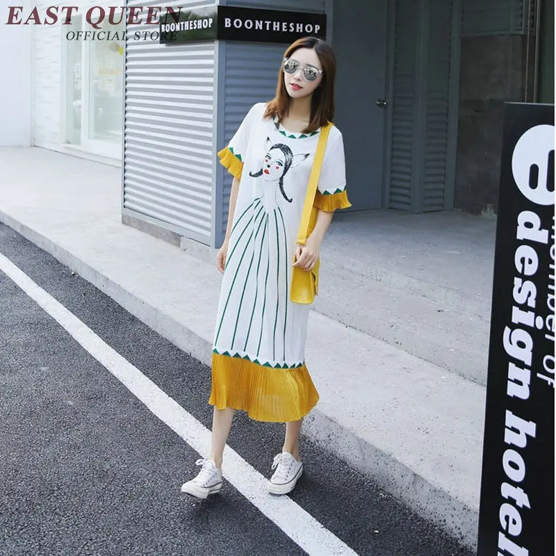 Женское платье футболка с круглым вырезом коротким рукавом и воланом|women dress|dress