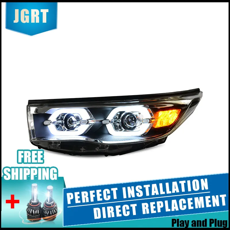 2PCS LED Headlights For Toyota Highlander 2015-2019 Car Led Lights Double Xenon Lens Accessories Daytime Running | Автомобили и