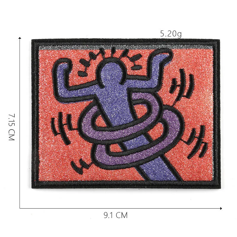 9 шт. Keith Haring граффити художественная живопись вышитые патчи железная на шитье аппликация нашивка для рюкзак платья
