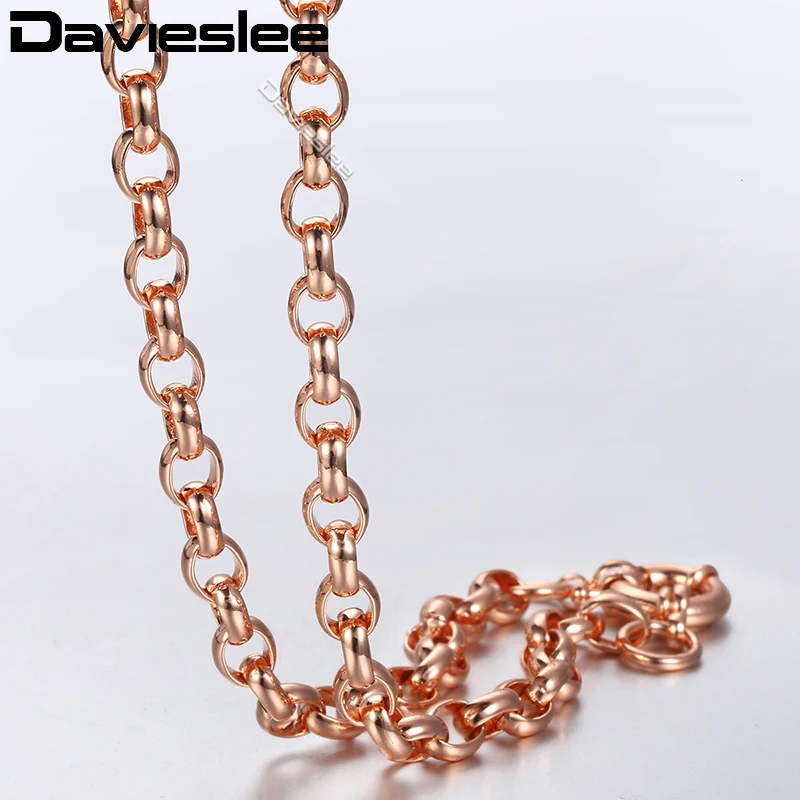 Davieslee 585 Rose Gold Necklace for Women Filled Chains Womens Jewelry Gift Party DLGN139 | Украшения и аксессуары