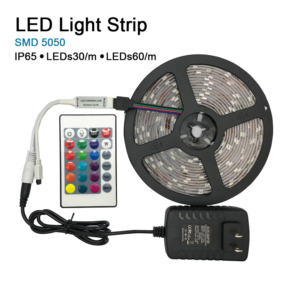 Светодиодная ИК лента IP65 SMD 5050 30 60leds 12В DC Водонепроницаемая не водонепроницаемая