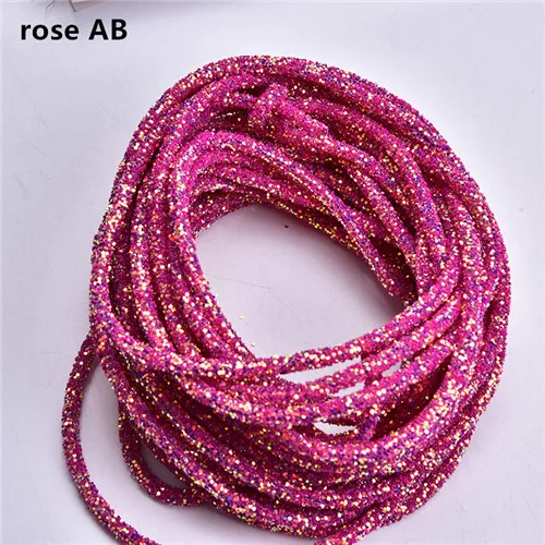 purple AB 5 м/лот прозрачные стразы круглая цепочка отделка 6 мм свадебное платье украшение Свадебная аппликация Srtass Banding Diy Одежда для дома - Цвет: purple AB