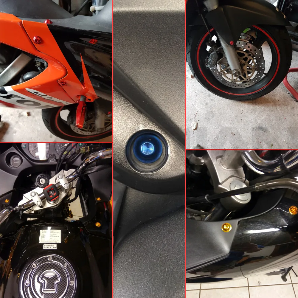 6 мм Мотоцикл с ЧПУ Обтекатель тела работы Болты Винты 10 шт. для yamaha tmax kawasaki versys 650