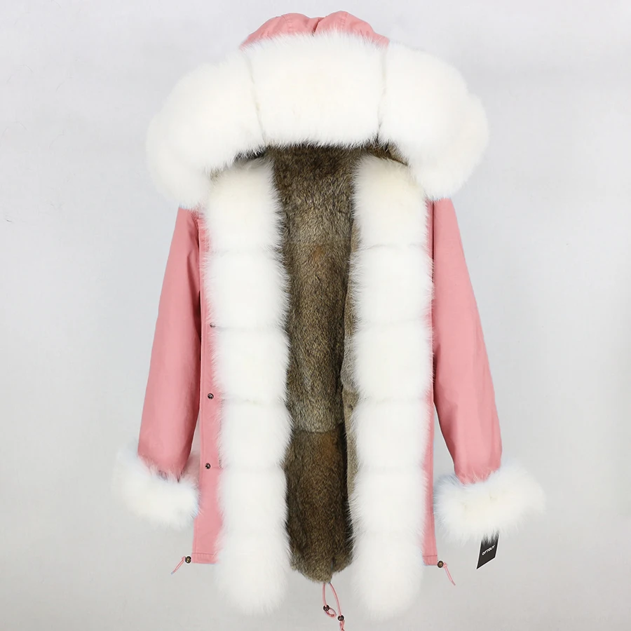 21 OFTBUY, зимняя женская куртка, длинная парка, Воротник из натурального Лисьего меха, капюшон, подкладка из натурального кроличьего меха, Толстая теплая парка, уличная Роскошная - Цвет: 21