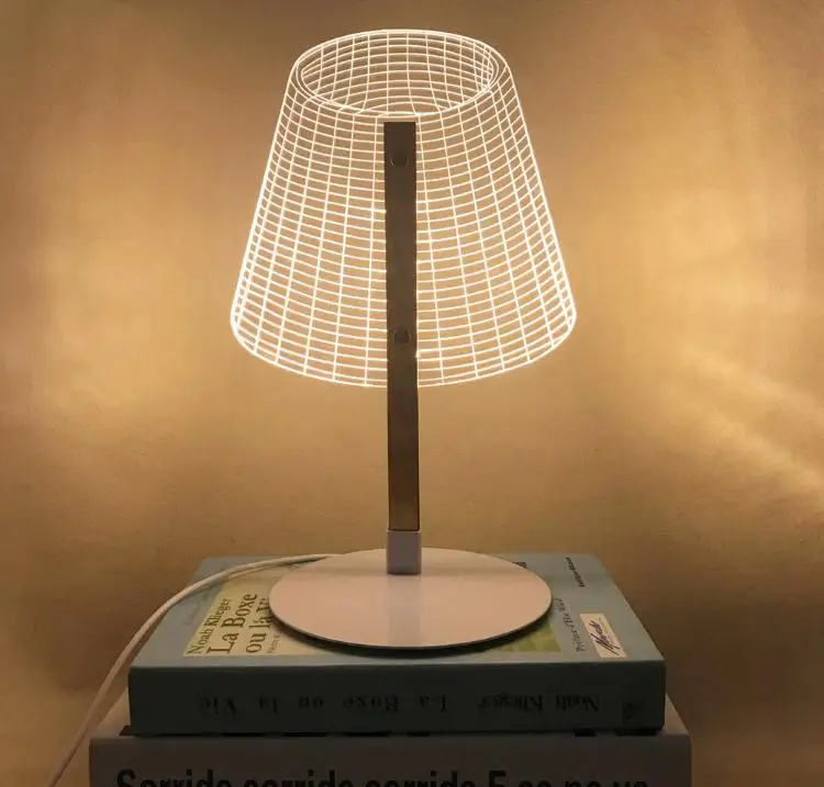 C lamp HZFCEW 3D Новинка Светодиодный ночной Светильник 3D оптический эффект цветение Настольная лампа для чтения настольная лампа с световой Абажуры для детей Рождественский подарок - Цвет абажура: C lamp