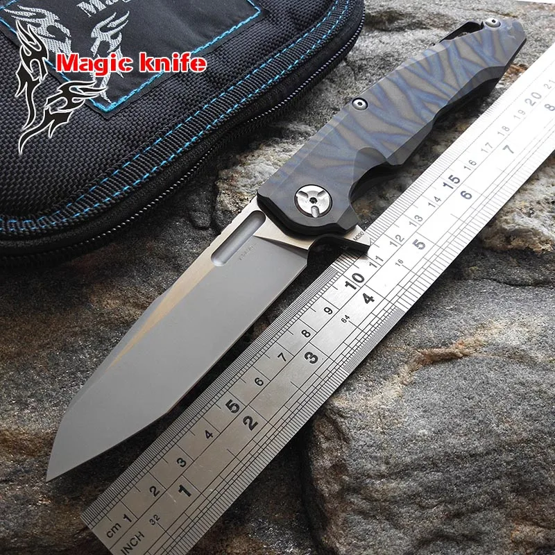 Складной нож для кемпинга и охоты maigc M390 с шариковым подшипником титановой ручкой