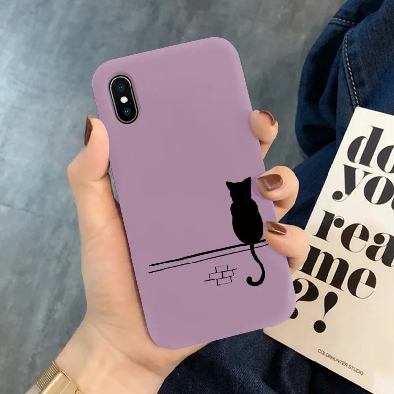 Мягкий чехол из ТПУ с мультяшным котом для iPhone XR, 6 S, 8, 7, 6 S Plus, задняя крышка для iPhone X, для iPhone 11 Pro, XS Max, чехол для телефона, силиконовый чехол