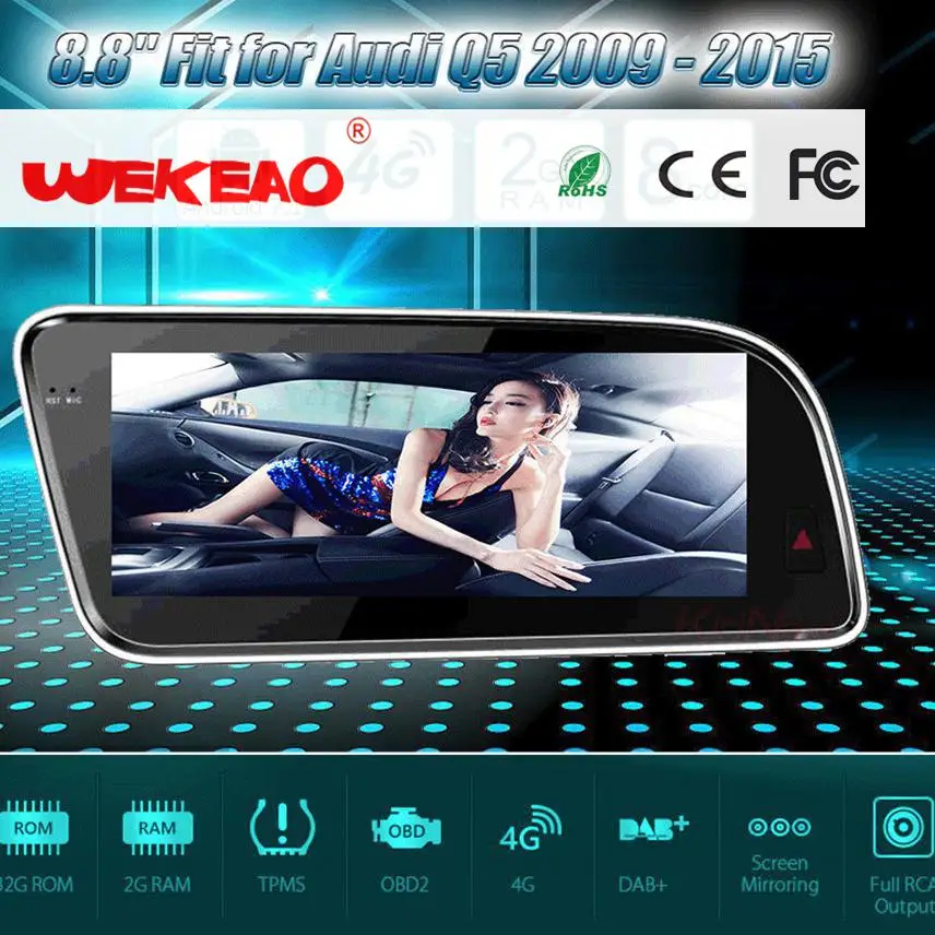 Wekeao 8 &quotCar Audio мультимедийный плеер для Audi Q5 2009-2017 авто радио gps Navi Стерео Bluetooth Android