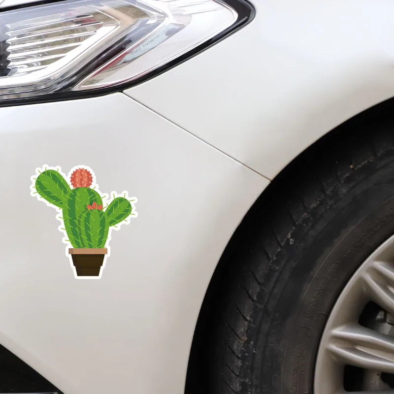 YJZT 12.9*13.7CM Unique Cactus Flowers Decor Car Stickers Bumper Window Decoration 11A0913 | Автомобили и мотоциклы