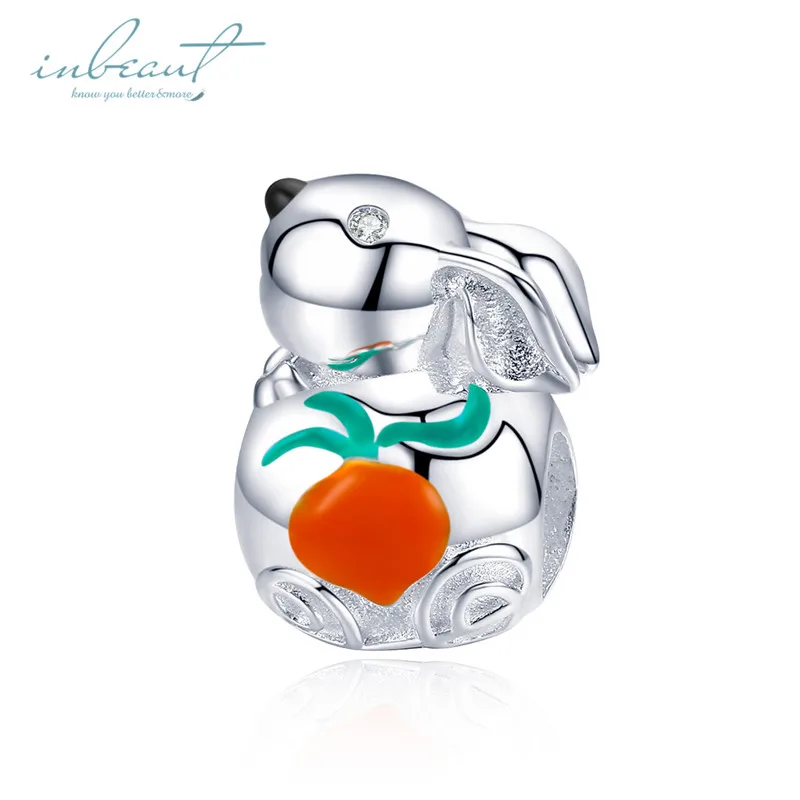 Серебряный S925 fit Pandora браслет Маргаритка Снежинка Единорог Жук бусины кролик 925 DIY Циркон Скелет перо мир руки талисманы - Цвет: FSCC950