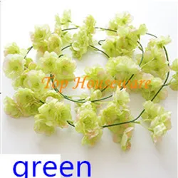 green 1 шт 2 м искусственная Глициния Цветок гортензии из ротанга шелковая лоза для Центральные элементы свадебной вечеринки украшения дома украшения YXV01 - Цвет: green