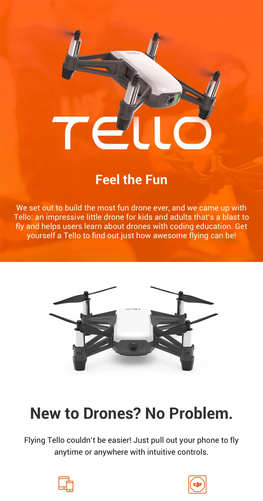 DJI Ryze Tello мини-игрушечный Дрон с питанием от DJI, с 720P HD камерой передачи приложение дистанционное управление FPV RC Квадрокоптер дроны