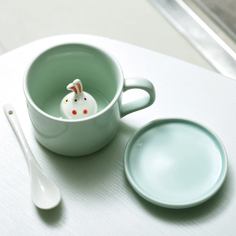 3D чашки животных воды Керамика милый ручной работы кофейная кружка креативная