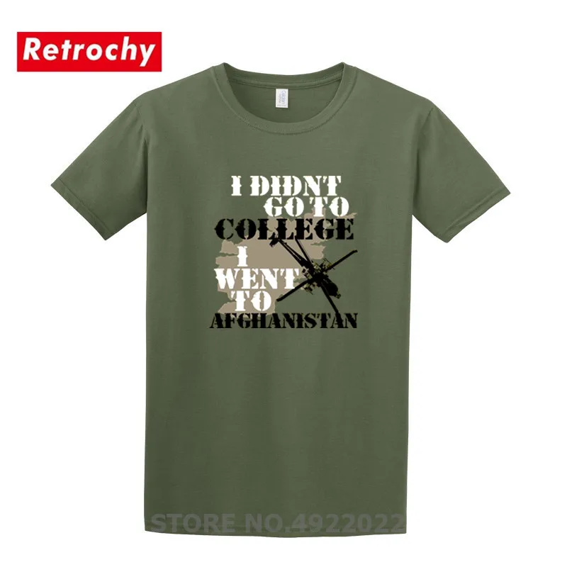 I't Go To College I Went Afghanistan Army Футболка мужская крутая дизайнерская футболка для