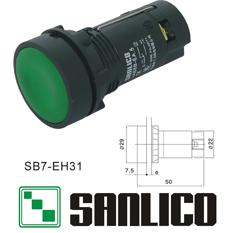 

simple economical push button switch SB7(LA68 XB7)-EH31 push-push to release