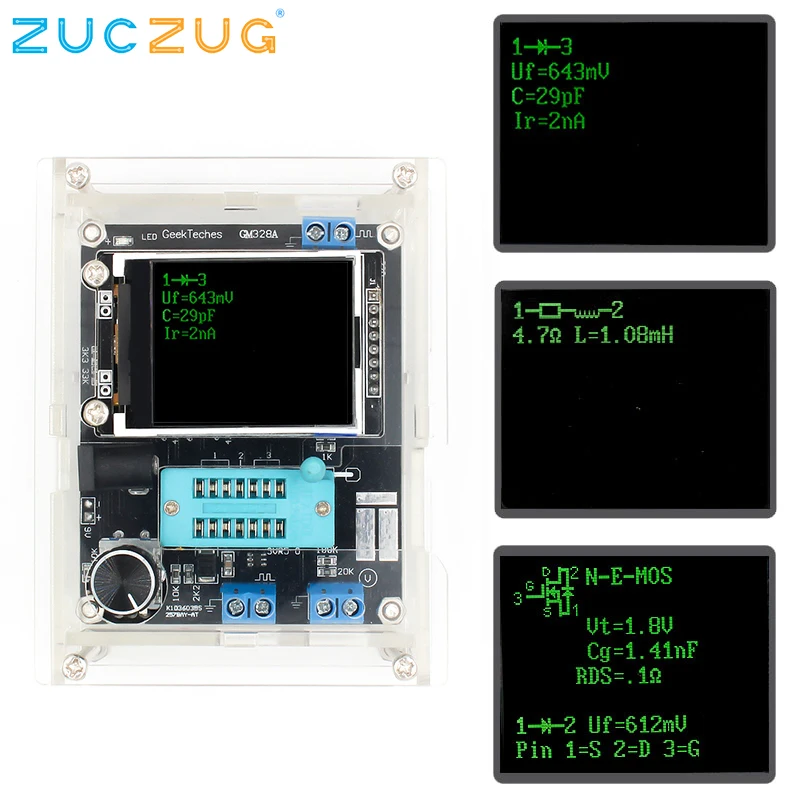 GM328 Многофункциональный Транзистор тестер DIY Kit диод емкость измеритель напряжения ШИМ генератор сигналов квадратной волны+ DIY акриловый чехол