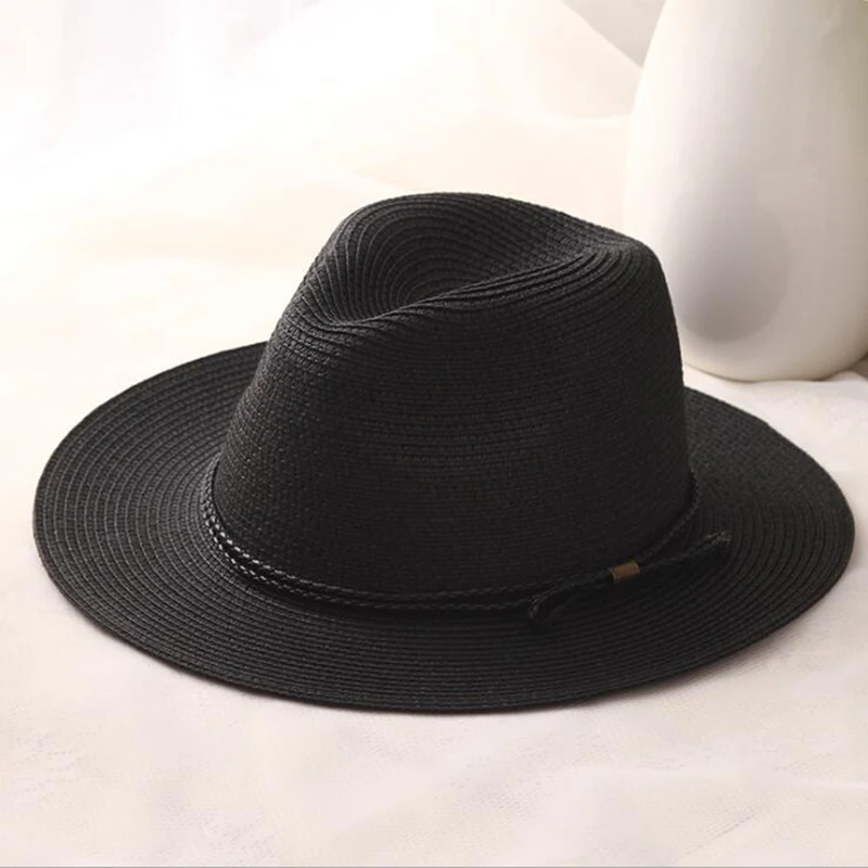 Новинка женская летняя шляпа sombreros классический черный пояс Панама