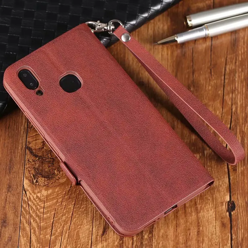 ДЛЯ Vivo Y85 чехол Магнитный винтажный флип-кошелек с подставкой кожаный V9 узором